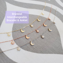 Load image into Gallery viewer, Bright Suns Rising Moons Interchangeable Bracelet / Anklet